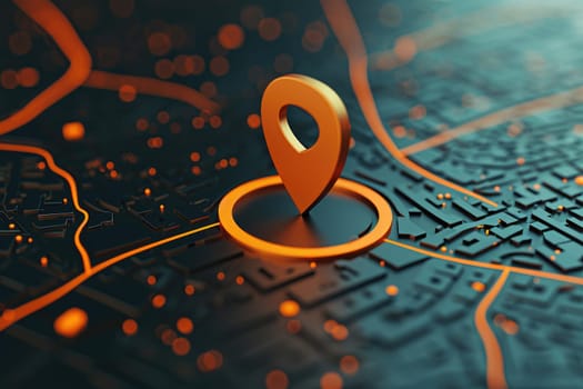 pin location icon for navigation or map, Generative Ai.