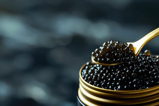 Black caviar in can, ai generative.