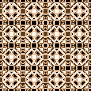 Geometric seamless pattern in brown and white tones