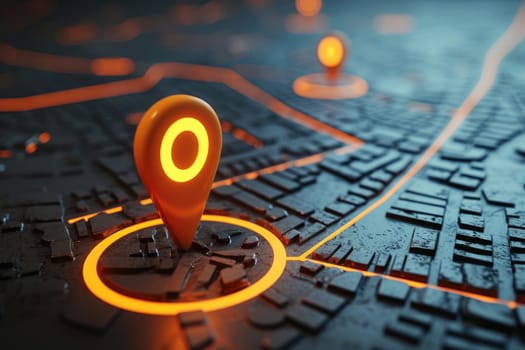 pin location icon for navigation or map, Generative Ai.