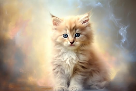 Close up of a cute cat on blur background. generative ai.