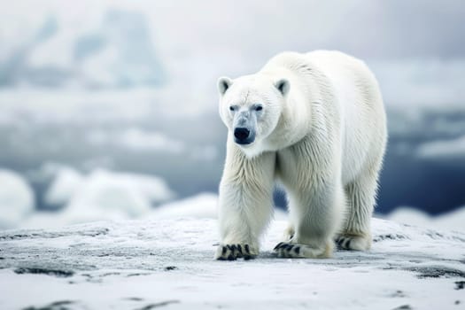 Polar Bear in the arctic habitat Generative AI.