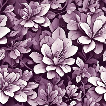A seamless pattern featuring a bunch of purple flowers against a purple background.