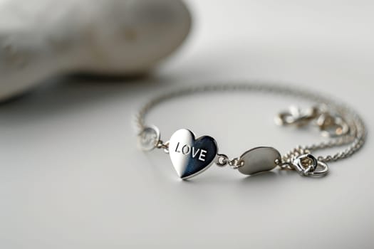 Heart Anklet display LOVE word in valentine concept . Generative AI.