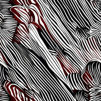 A seamless black and white pattern with bold red and white stripes.