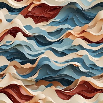 A detailed paper cut-out featuring a seamless wave pattern.