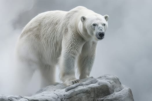 Polar Bear in the arctic habitat Generative AI.