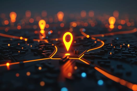 pin location icon for navigation or map, Generative Ai.