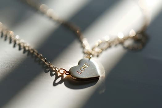 Heart Anklet display LOVE word in valentine concept . Generative AI.