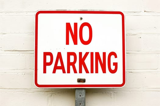 no park no parking sign red white illustration.ai generative.