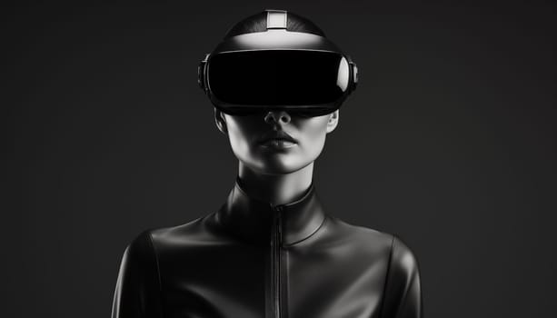 Woman in VR glasses. High quality photo