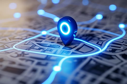 pin location icon for navigation or map, Generative Ai.