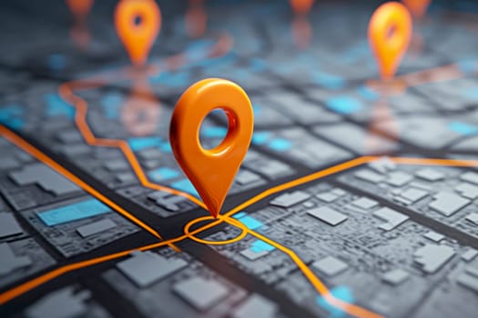 pin location icon for navigation or map, Generative Ai.