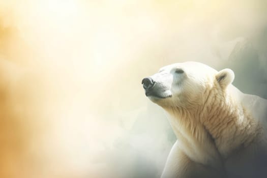 Close up of a bear isolated of natural background. generative ai.