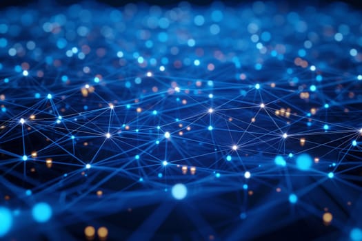 Abstract glowing connecting dots and lines background. Network connection, web social media banner.