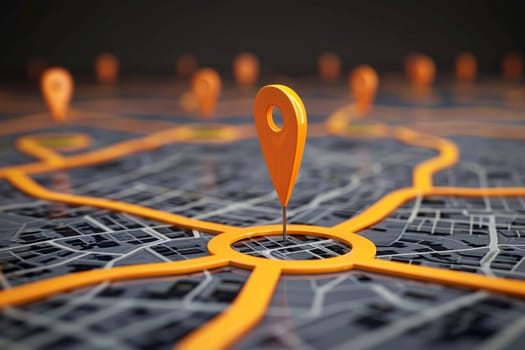 pin location icon for navigation or map, Generative Ai.