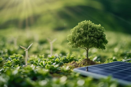 green energy, Renewable and sustainable energy concept, minimal background or banner.