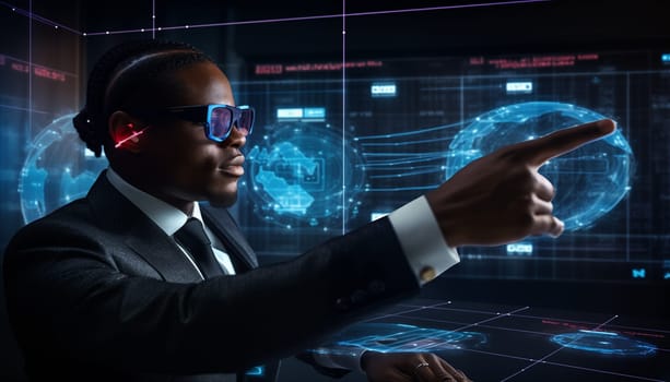 businessman in vr glasses. High quality illustration