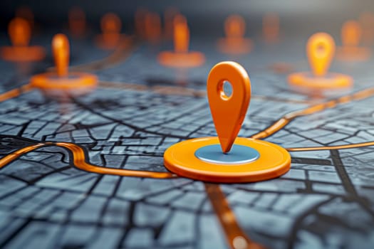 pin location icon for navigation or map, Generative Ai.
