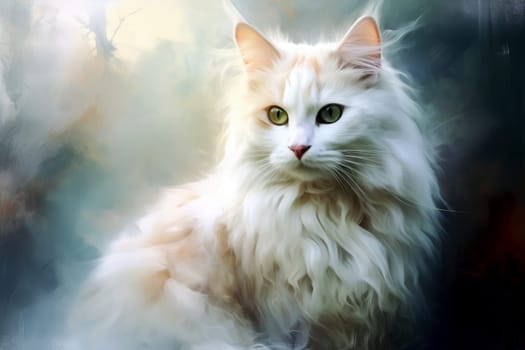 Close up of a cute cat on blur background. generative ai.