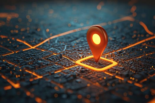 pin location icon for navigation or map, Generative Ai.