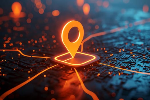 pin location icon for navigation or map, Generative Ai.