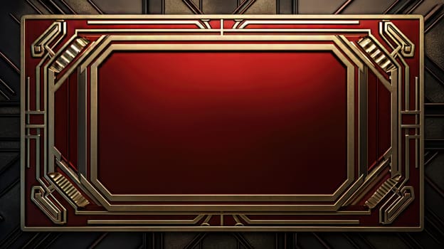 red art deco style blank space frame for sale or promotion, ai