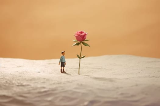 The Little Prince's single unique rose on his small planet Generative AI.