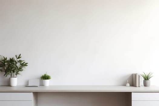 3D render of interior modern living room workspace Comfortable modern minimal Generative AI.
