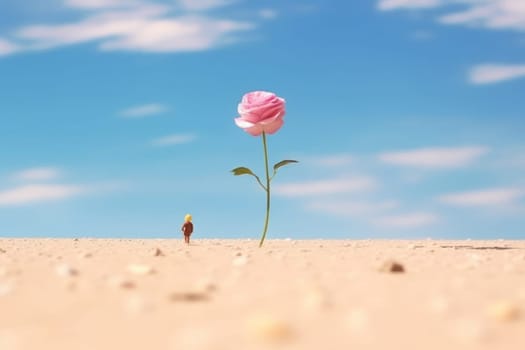 The Little Prince's single unique rose on his small planet Generative AI.