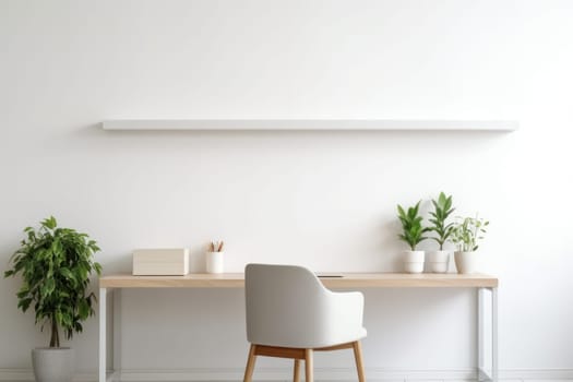 3D render of interior modern living room workspace Comfortable modern minimal Generative AI.