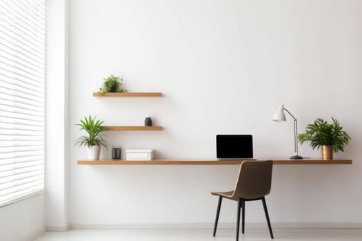3D render of interior modern living room workspace Comfortable modern minimal Generative AI.