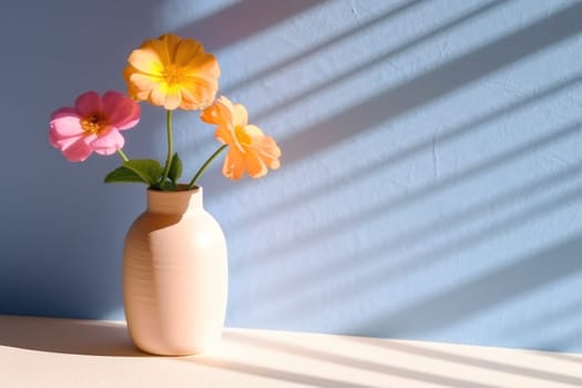 Pastel flowers minimalistic background pastel colours AI generation.