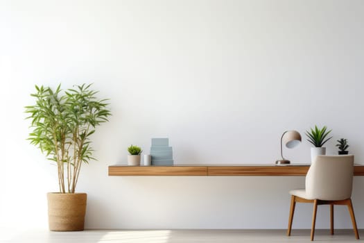 3D render of interior modern living room workspace Comfortable modern minimal Generative AI.
