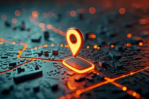 pin location icon for navigation or map, Generative Ai.