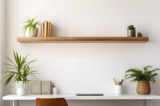 3D render of interior modern living room workspace Comfortable modern minimal Generative AI.
