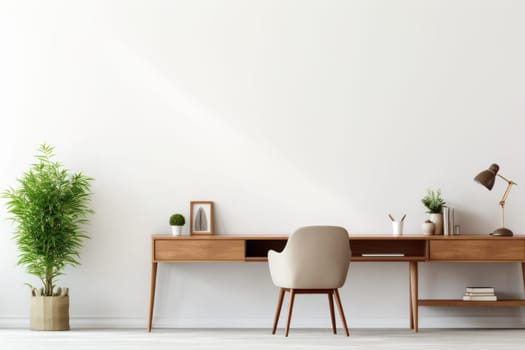 3D render of interior modern living room workspace Comfortable modern minimal Generative AI.