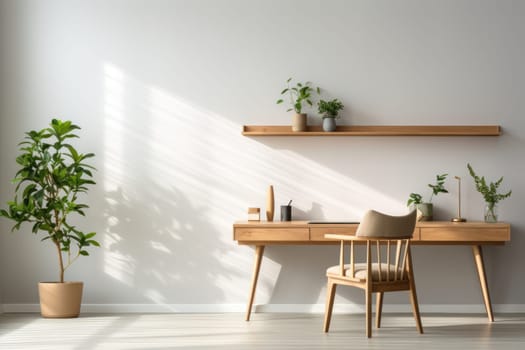 3D render of interior modern living room workspace Comfortable modern minimal Generative AI.