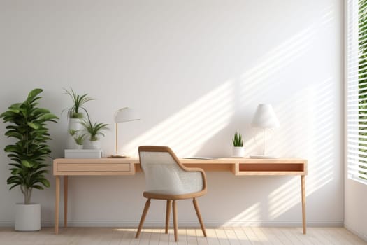 3D render of interior modern living room workspace Comfortable modern minimal Generative AI.