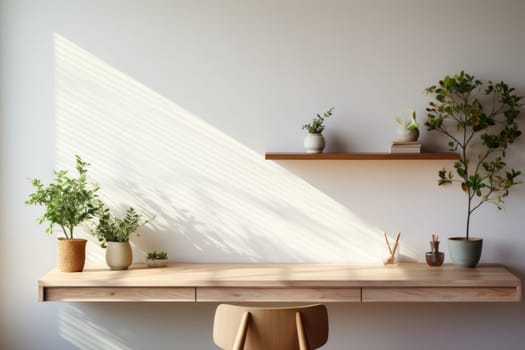 3D render of interior modern living room workspace Comfortable modern minimal Generative AI.