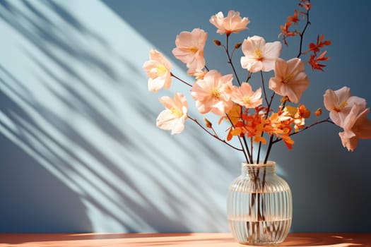 Pastel flowers minimalistic background pastel colours AI generation.