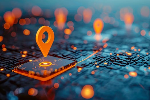 pin location icon for navigation or map, Generative Ai.