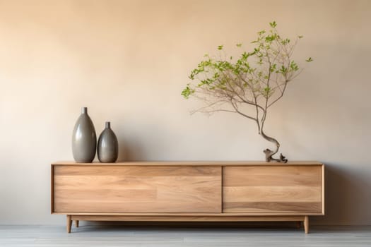 3D render of interior modern living room workspace Comfortable modern minimal Generative AI.