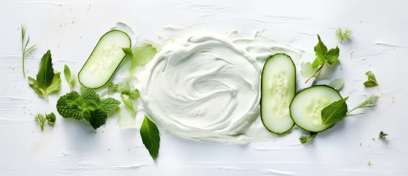 Organic Cream Spa Mask: Fresh Beauty Treatment with Natural Cucumber Slice