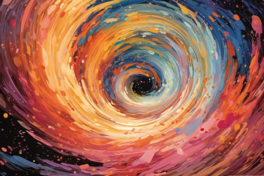 swirling vortex of vibrant paint splatters Japan style Generative AI.