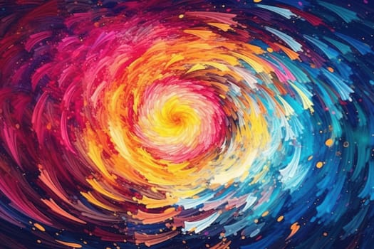 swirling vortex of vibrant paint splatters Japan style Generative AI.