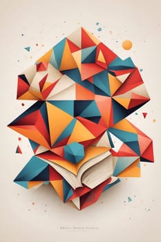 An open book with various geometric shapes displayed on its pages.