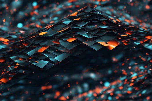 This computer-generated image showcases an abstract structure, utilizing seamless patterns for background designs.