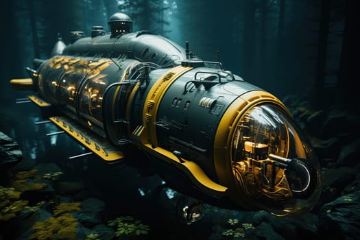 A submarine for exploring the sea and ocean under water.