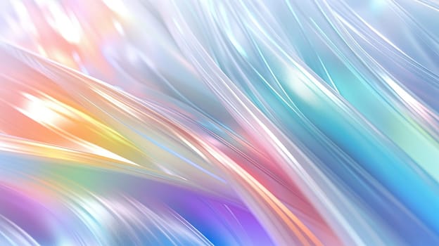 Abstract holographic waves on the iridescent background. Generated AI